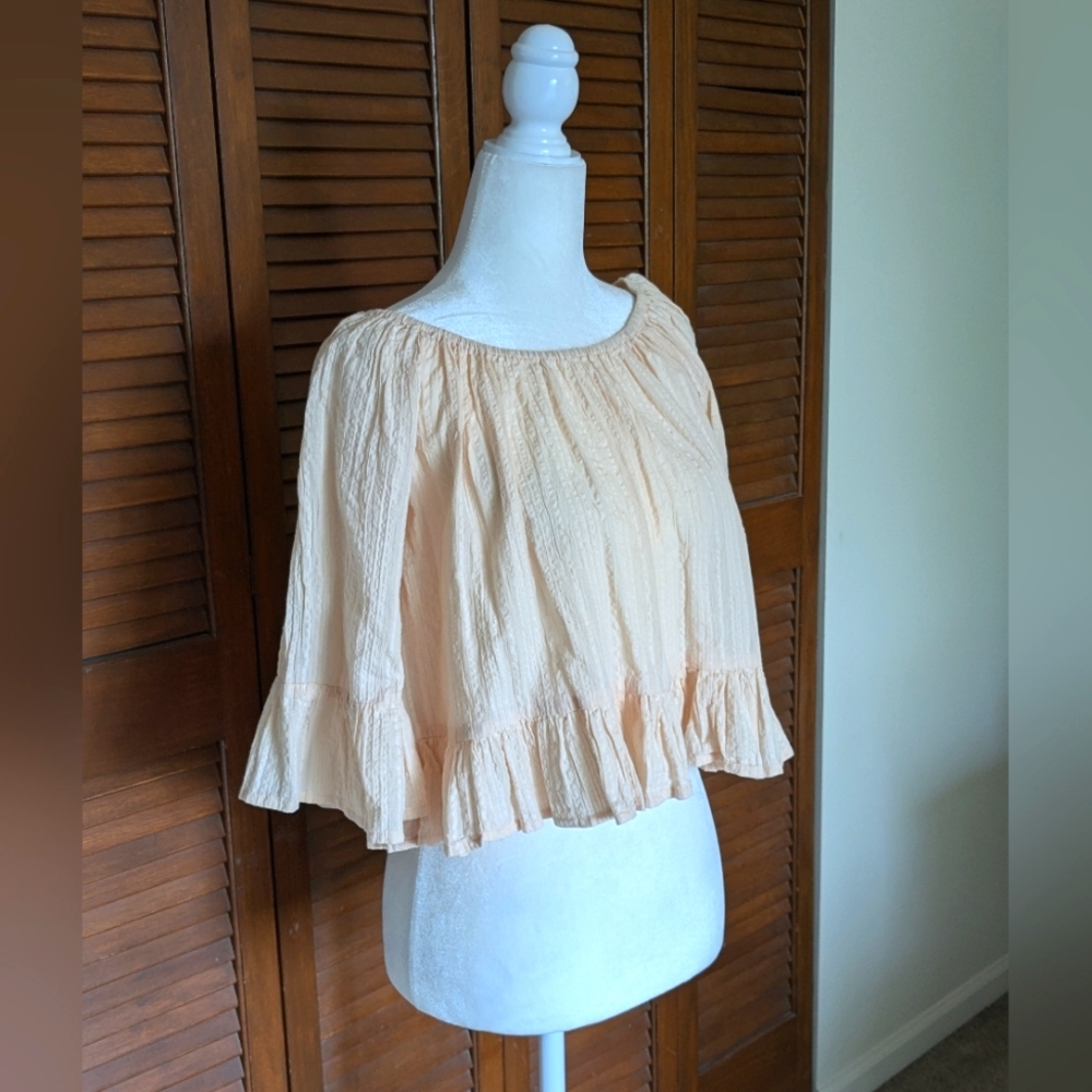 Young & Reckless Boho Peach Peasant Top